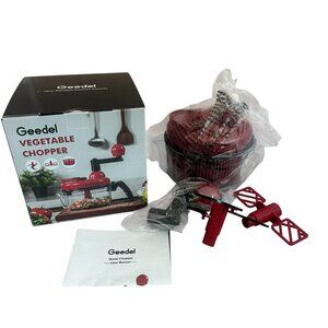 Geedel Manual Vegetable Chopper Dicer Egg Separator Red NIB BRAND NEW